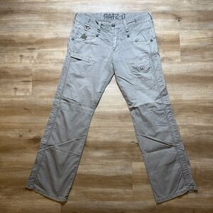 G-Star RAW Cargo Pants Men 34x32 Gray Relaxed Straight Light Weight Miltary Y2K